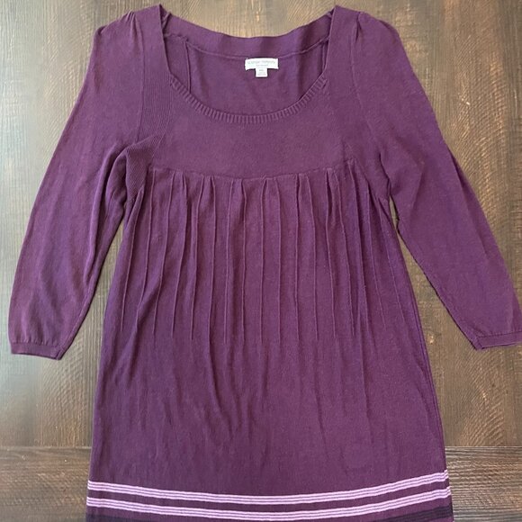 Liz Lange Women’s XXL Purple Maternity Dress 3/4 Sleeve Stretch Knit - Picture 1 of 6